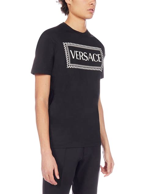 versace box logo t shirt|versace v neck t shirt.